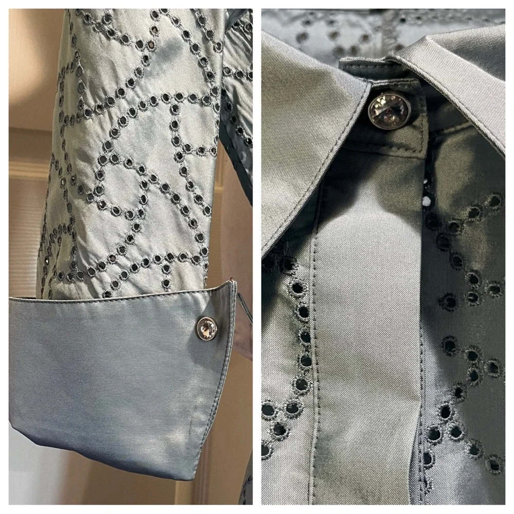 New! Taffeta Shirt Dress by Teri Jon by Rickie
Freeman - Picture 5 of 10